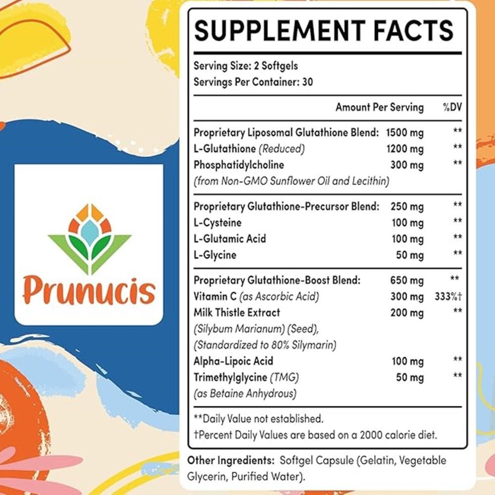 Prunucis Liposomal Glutathione 2400mg - Detox & Immune Boost thumbnail 2