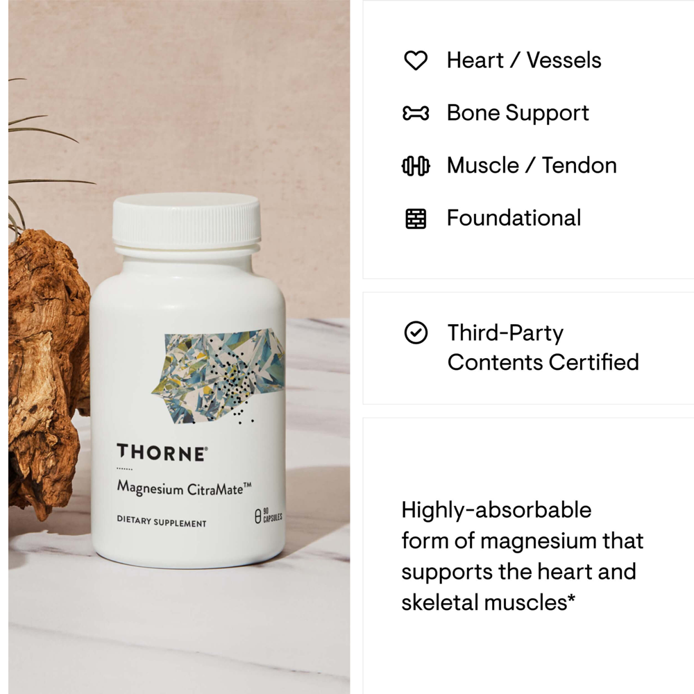 Thorne Magnesium Citramate - 90 Capsules thumbnail 2