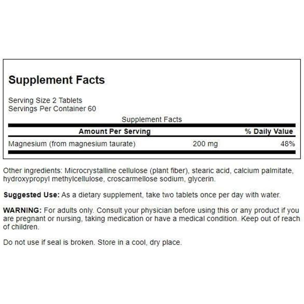 Swanson Magnesium Taurate 100mg - Health Support thumbnail 2