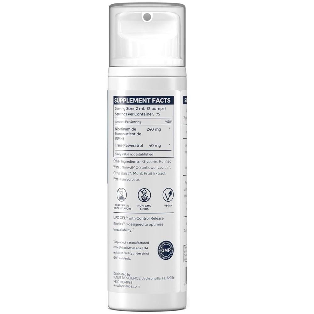 Renue by Science NMN w/ Resveratrol Lipo Gel – 150ml thumbnail 2