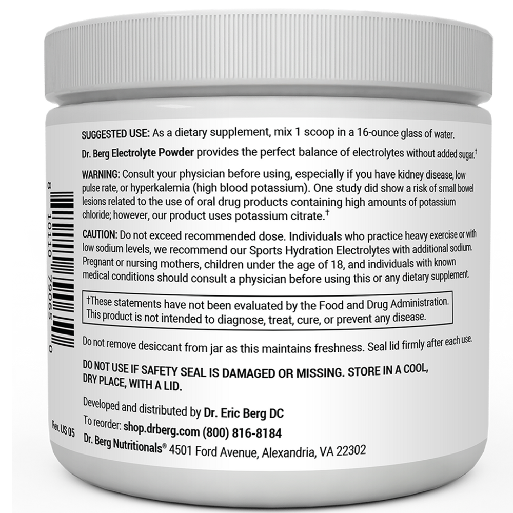 Dr Berg Electrolyte Powder Lemonade Mix – 1000 mg Potassium 305 g thumbnail 3