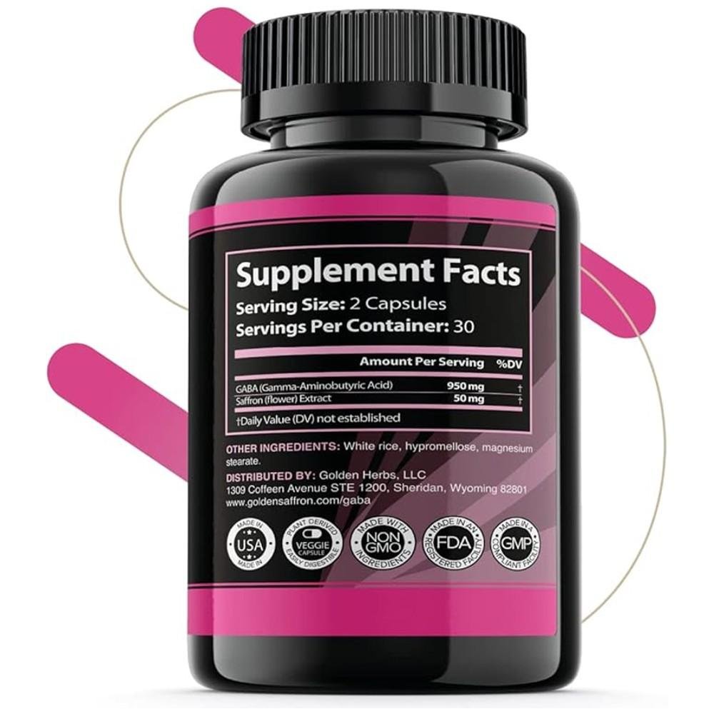 Golden Saffron GABA + Saffron - 1000mg thumbnail 2