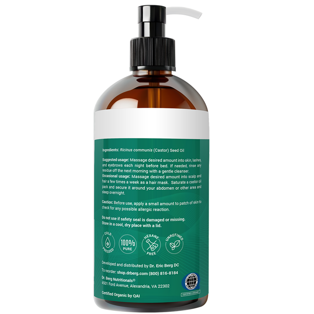 Dr Berg Organic Castor Oil – Cold-Pressed | Supports Skin Hair and Nails | 473ml thumbnail 2