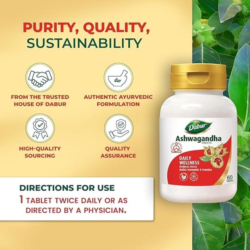 Dabur Ashwagandha Tablets – Daily Wellness thumbnail 2