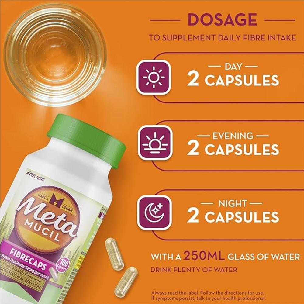Meta Mucil Daily Fibre Caps - Psyllium Husk Powder thumbnail 3