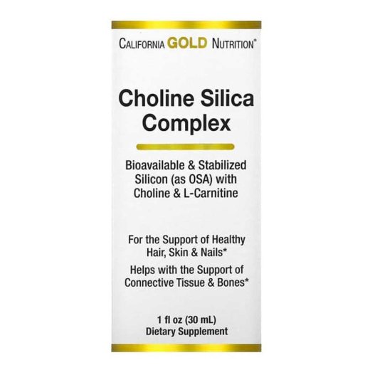 California Gold Nutrition Choline Silica Complex Bioavailable & Stabilised Silicon with Choline & L-Carnitine 30 ml