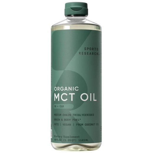 Sports Research Organic MCT Oil – Vegan, Keto-Friendly, Derived from Coconuts