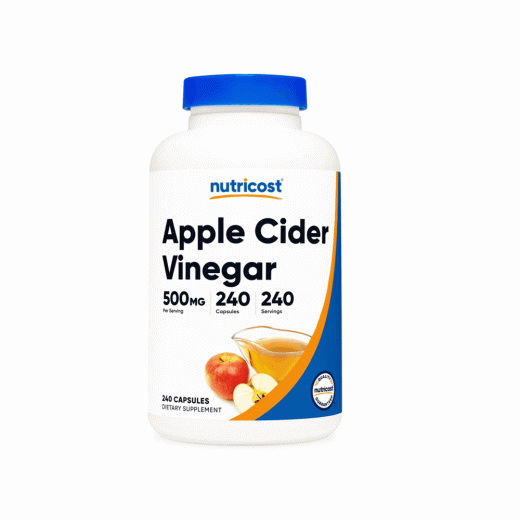Nutricost Apple Cider Vinegar | 500 Mg 240 Capsules Premium Dietary Supplement