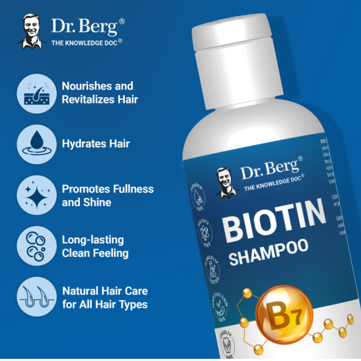 Dr Berg Biotin Shampoo Proprietary Blend with Natural Ingredients for Hair – 236 Ml