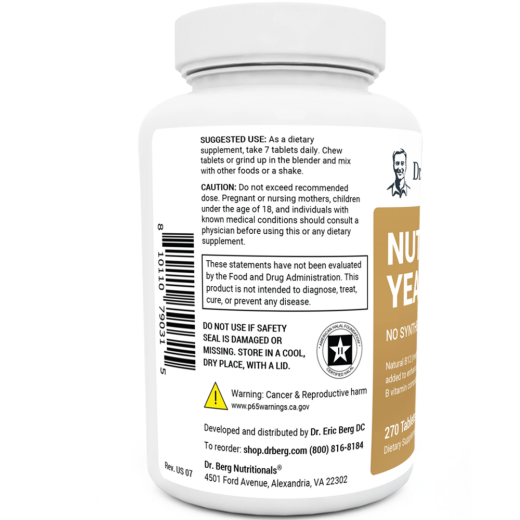 Dr Berg Nutritional Yeast | Boost Immune Function - 270 Tablets