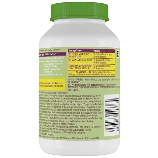 Meta Mucil Daily Fibre Caps - Psyllium Husk Powder