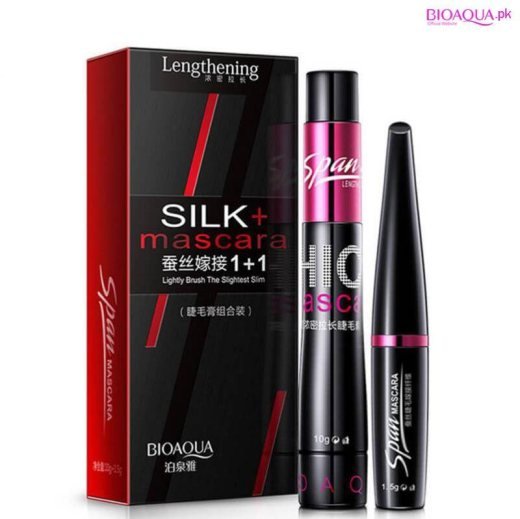 Black Lengthening Silk Mascara Duo | 1+1 Eyelash Volumizing Set