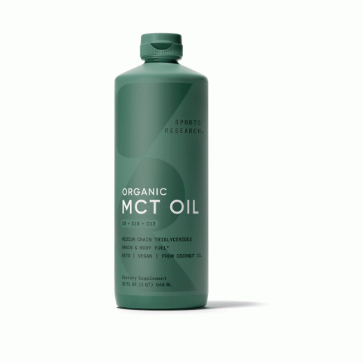 Sports Research Organic Mct Oil | Premium Coconut-Derived Fuel for Mind & Body | Dietary Supplement
