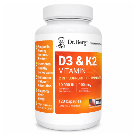 Dr Berg D3 & K2 Vitamin Muscle & Immunity Support 120 Capsules