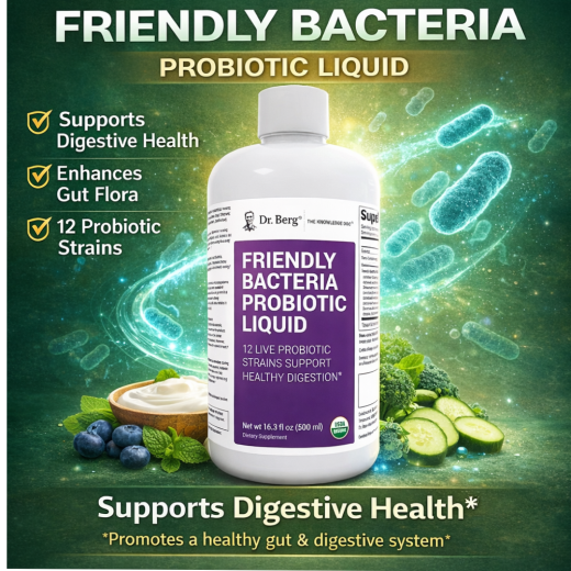 Dr Berg Organic Friendly Bacteria Probiotic Liquid with 12 Probiotic Strains 500ml