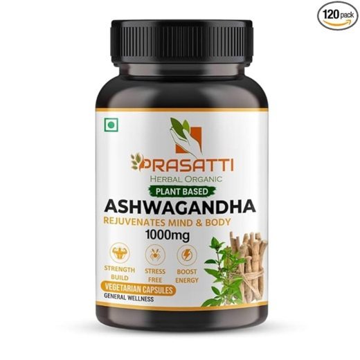 Prasatti Herbal Organic Plant Based Ashwagandha 1000 Mg