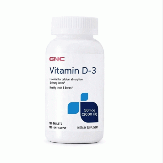 GNC Vitamin D-3 – 2000 IU for Strong Bones & Calcium Absorption | 180 Tablets