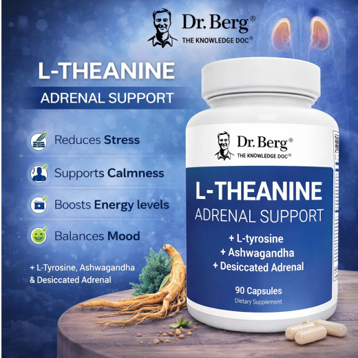 Dr Berg L-Theanine Adrenal Support – 90 Capsules
