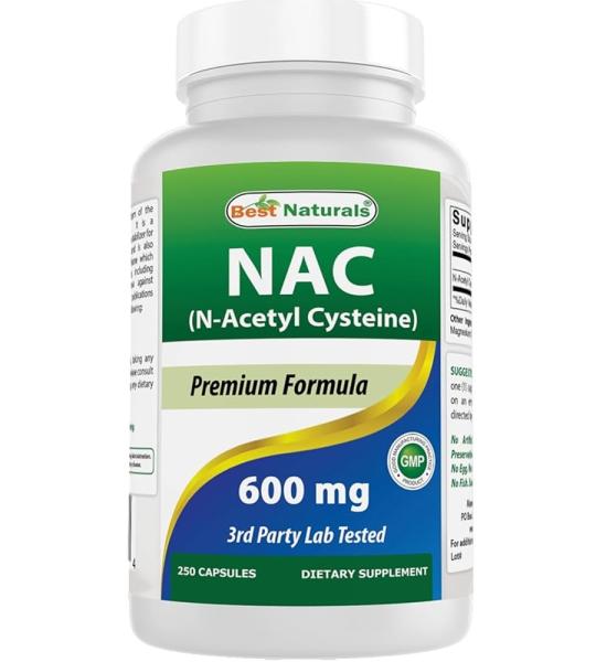 Best Naturals NAC (N-Acetyl Cysteine) 600mg - Premium Formula, 250 Capsules