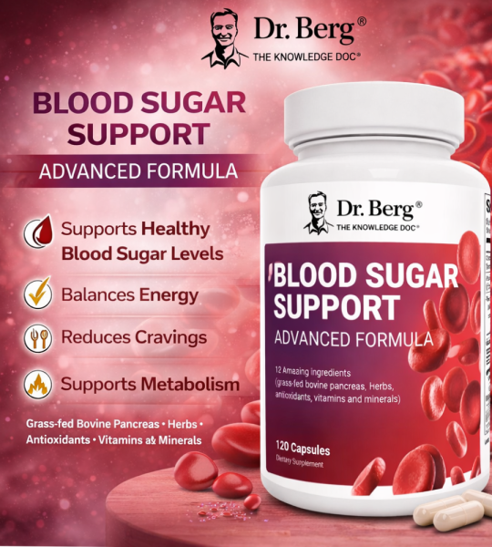 Dr Berg Blood Sugar Support Advanced Formula with Chromium & Potassium 120 Capsules
