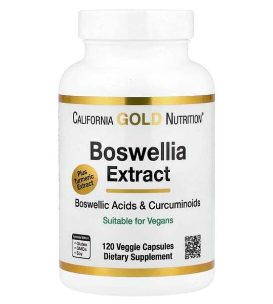 California Gold Nutrition Boswellia Extract Turmeric Curcumin Complex with Turmeric Extract and Turmeric Powder 120 Veggie Capsules