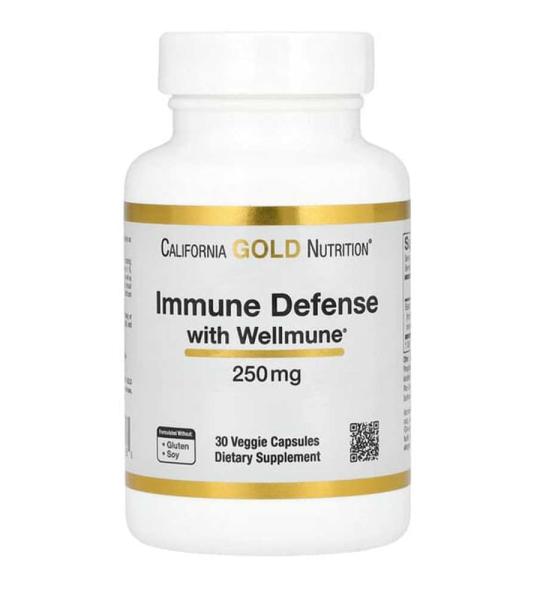 California Gold Nutrition Immune Defence with Wellmune Beta-Glucan 250 Mg 30 Veggie Capsules