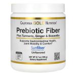 California Gold Nutrition Prebiotic Fiber Plus Turmeric, Ginger & Boswellia Supports Gastrointestinal Health, Joint Mobility & Comfort Unflavored Powder 189g