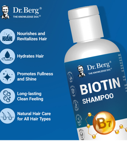 Dr Berg Biotin Shampoo Proprietary Blend with Natural Ingredients for Hair – 236 Ml
