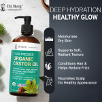 Dr Berg Organic Castor Oil – Cold-Pressed | Supports Skin Hair and Nails | 473ml