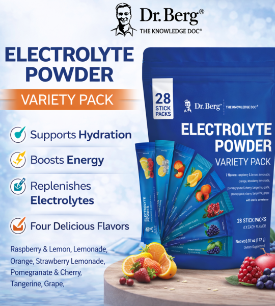 Dr Berg Electrolyte Powder Hydration Variety Pack – 28 Stick Packs