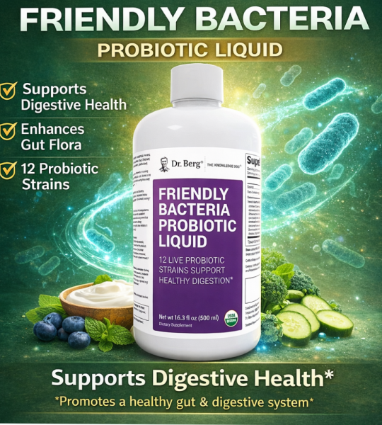 Dr Berg Organic Friendly Bacteria Probiotic Liquid with 12 Probiotic Strains 500ml