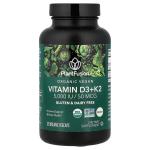 PlantFusion Organic Vitamin D3 + K2 – 120 Organic VegCaps