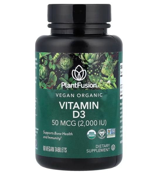 PlantFusion Plant-Based Vitamin D3 50 mcg 60 Tablets