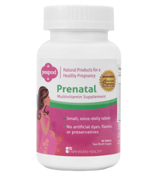 Fairhaven Health Peapod Prenatal Multivitamin Supplement 60 Tablets