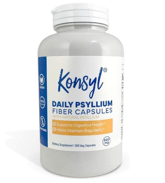 Konsyl Daily Psyllium Fiber Capsules - Natural Psyllium