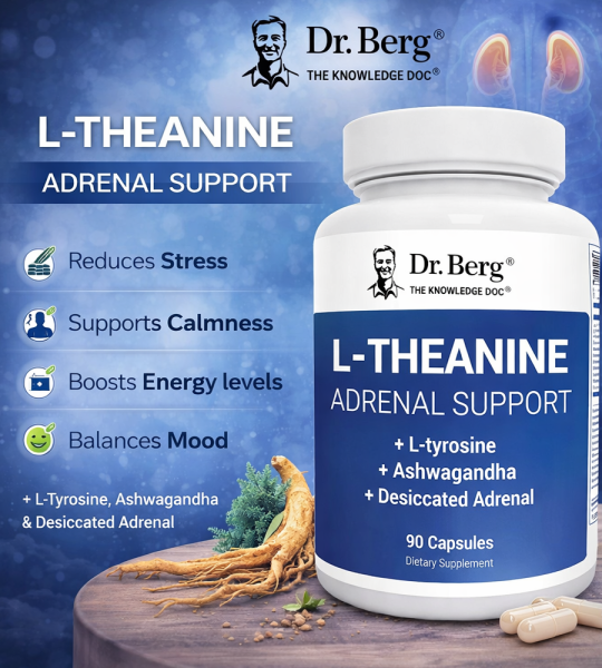 Dr Berg L-Theanine Adrenal Support – 90 Capsules