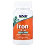 NOW Foods Iron 18 mg Essential Mineral 120 Veg Capsules