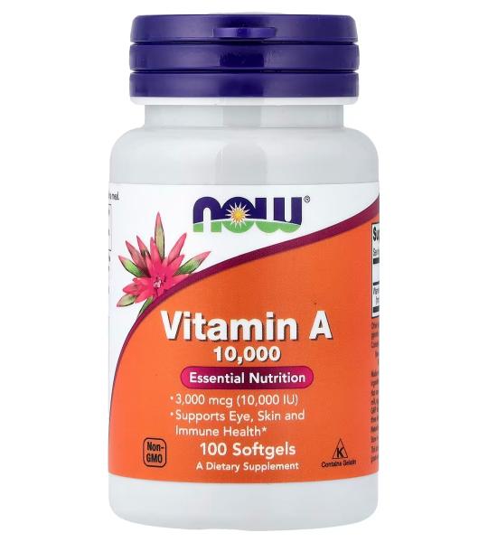 NOW Foods Vitamin A Supports Eye Health and Immune Health 3000 mcg (10000 IU) 100 Softgels