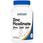 Nutricost Zinc Picolinate 30mg - 240 Capsules, Immune & Skin Support
