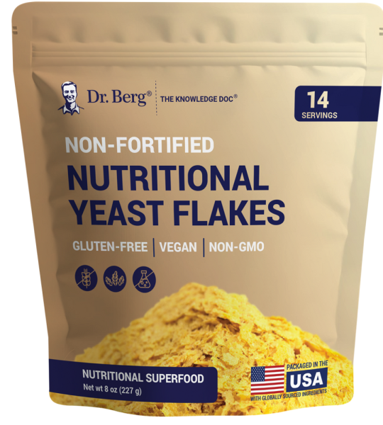 Dr Berg Nutritional Yeast Flakes Gluten-Free, Vegan, Non-Gmo – 8 Oz