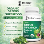 Dr Berg Organic Greens Superfood | Cruciferous Blend - 250 Tablets
