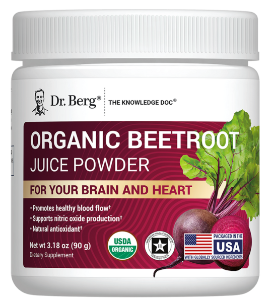 Dr Berg Organic Beetroot Juice Powder | Support Heart Health - 90g
