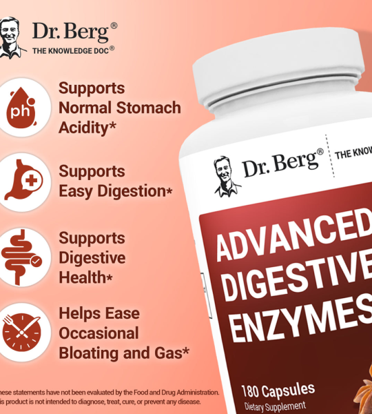 Dr Berg Advanced Digestive Enzymes with Apple Cider Vinegar – 180 Capsules