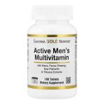 California Gold Nutrition, Active Men's Multivitamin with Panax Ginseng Extract Maca Saw Palmetto and Tribulus 180 Tablets