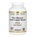 California Gold Nutrition New Zealand Green-Lipped Mussel with Ginger Extract 500 Mg 240 Veggie Capsules