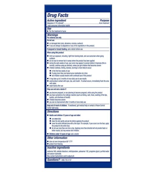 Differin Gel Adapalene 0.1% - Acne Treatment
