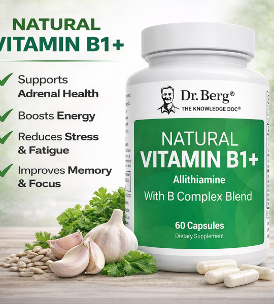 Dr Berg Natural Vitamin B1+ Allithiamine with B-Complex | Health Supplement – 60 Capsules