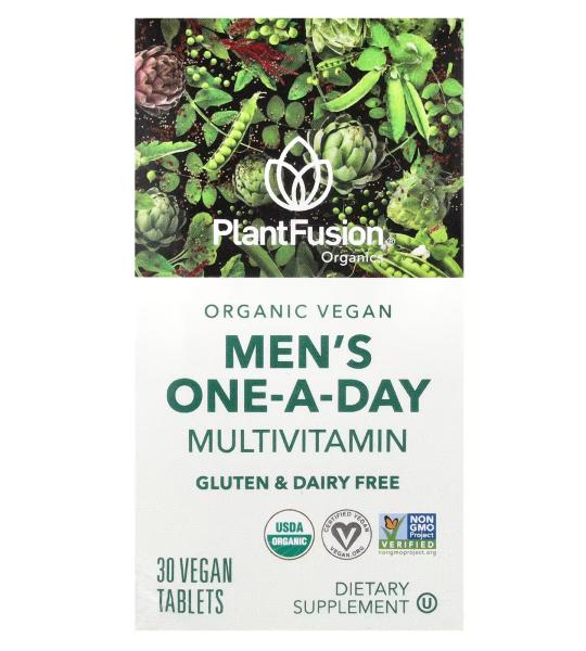 PlantFusion Men's Daily Vitamin Supplement – 30 Vegan Tablets