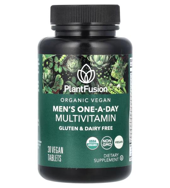 PlantFusion Men's Daily Vitamin Supplement – 30 Vegan Tablets