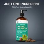 Dr Berg Organic Castor Oil – Cold-Pressed | Supports Skin Hair and Nails | 473ml
